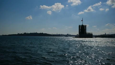 Kiz Kulesi under construction Video stock 204076496