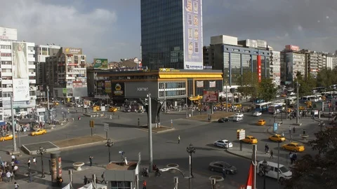 Kizilay Square Time lapse Video, Ankara, Turkey Stock Footage 102744498