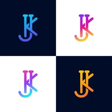 KJ Letter Logo Design Element Vector template Illustrazione stock