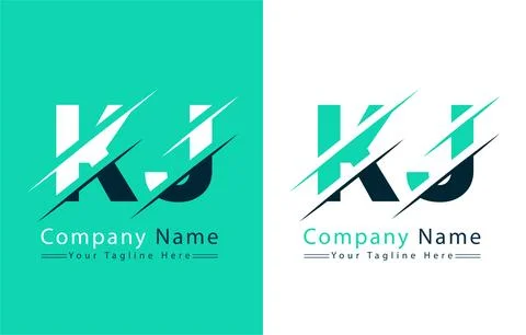 KJ Letter Logo Vector Design Concept Elements Stock Illustration