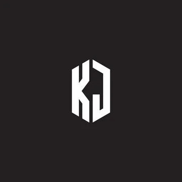 KJ Logo monogram with hexagon shape style design template Stock Illustration