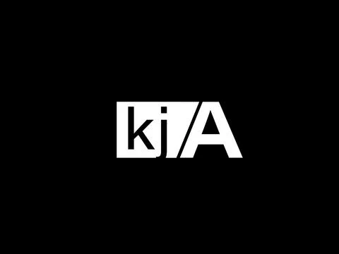 KJA Logo and Graphics design vector art, Icons isolated on black background Stock Illustration