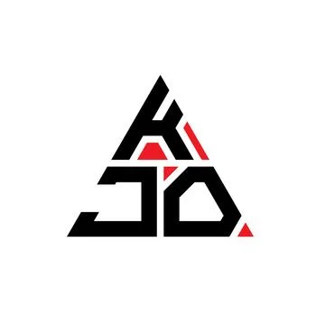 KJO triangle letter logo design with triangle shape. KJO triangle logo desi.. Stock Illustration