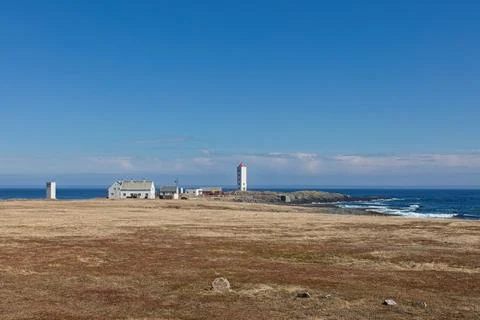 Kjolnes Lighthouse. Stock Photos