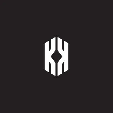 KK Logo monogram with hexagon shape style design template Illustrazione stock