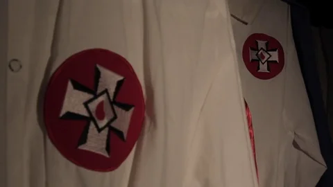 KKK Cross on Robes - Rack focus Stock Footage 78951878