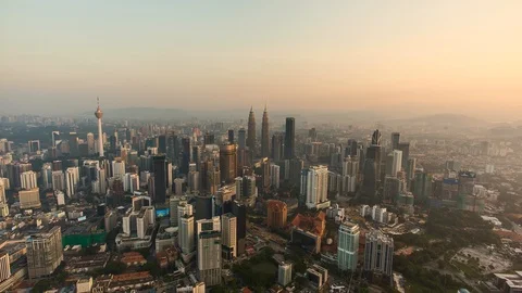 KL cityscape from high angle Stock Footage 92777395
