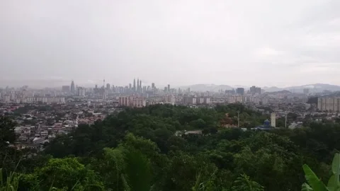 A KL during rain Stock Footage 145796955