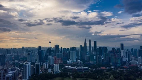 KL during sunset Stock Footage 121863312