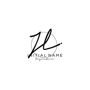 KL Initial handwriting logo design Stock Illustration