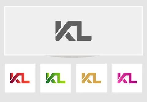 KL letter Type Logo Design vector Template. Abstract KL Letter logo Design Stock Illustration