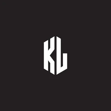 KL Logo monogram with hexagon shape style design template Illustrazione stock