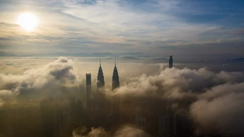 KL Low cloud Stock Footage 121861329
