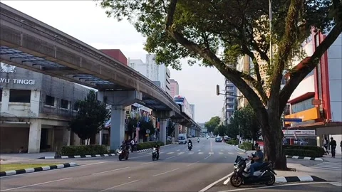 KL Monorail train moving on track Stock Footage 314587075