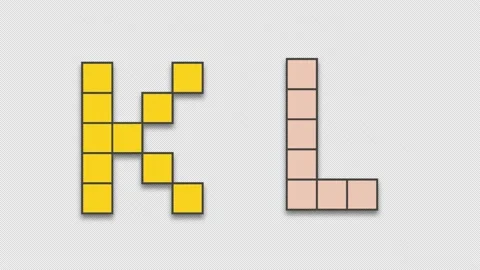 K,L Pixel Animation Letters, Alpha Channel Stock Footage 237693055