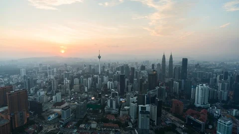KL Skyline Blue hour Stock Footage 92776973