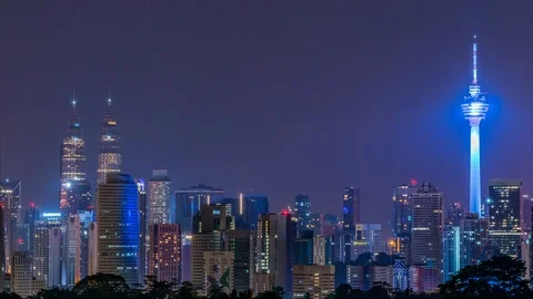 KL Skyline Night Timelapse 動画素材 104967654