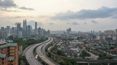 KL Skyline Sunset Stock Footage 35451017
