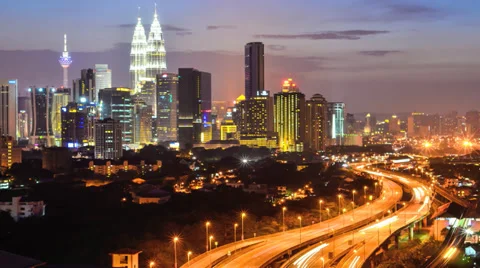 KL Skyline Sunset timelapse Stock Footage 32324653
