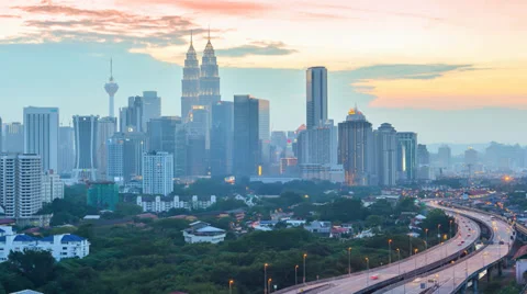KL Skyline4 sunset timelapse Stock Footage 32324621