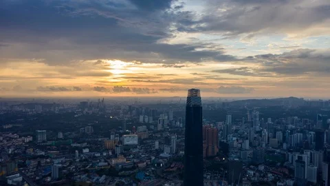 KL Sunset from top Stock Footage 121862436