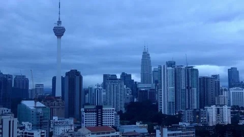 KL Tower 3 Zoom Out Stock Footage 145975219