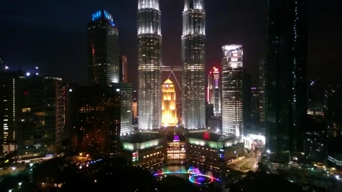 KL Twin Towers Stock Footage 145877962
