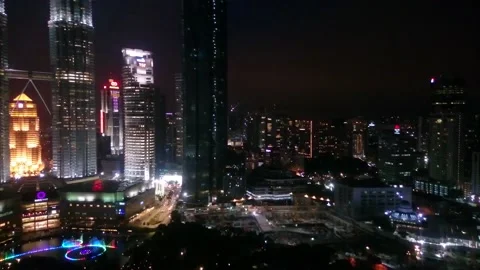 KL Twin Towers Stock Footage 145877997