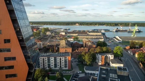 Klaipda, Lithuania - 2023.10.05 - Timelapse View of Klaipeda port during a storm Stock Footage 253664330