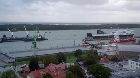 Klaipda, Lithuania - 2023.10.05 - Timelapse View of Klaipeda port during a storm Stock Footage 253664564