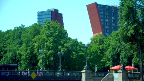Klaipeda downtown bridge Stock Footage 133526018