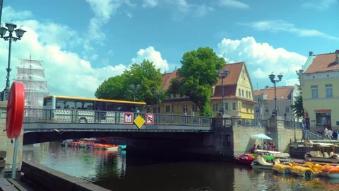 Klaipeda oldtown bridge Stock Footage 133526011