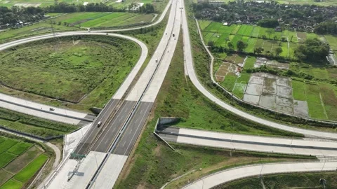 Klaten Toll Intersection Highway Design Stock-Footage 312650625
