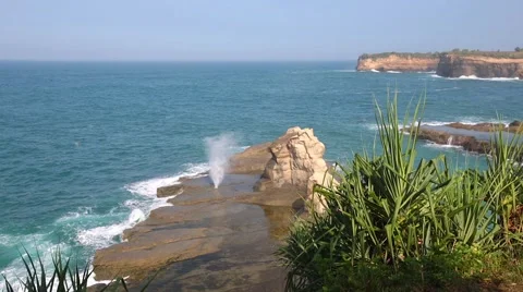 Klayar beach, Indonesia Java Stock Footage 40219655