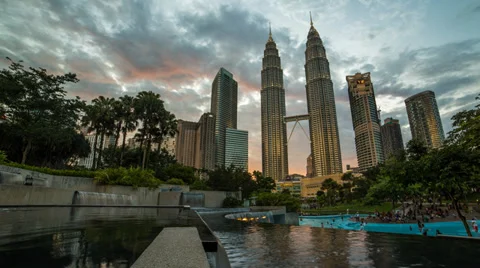 KLCC Park Sunset Timelapse Stock Footage 39454570