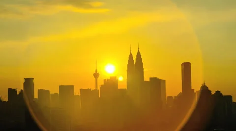 KLCC Sunset timelapse Stock Footage 32324743