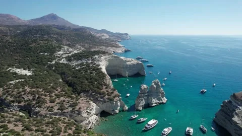 Kleftiko Bay Milos Greece Stock Footage 221756177