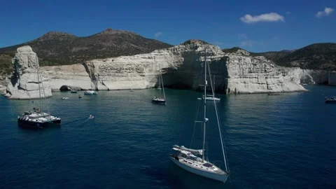 Kleftiko Bay Milos Greece Stock Footage 221756773