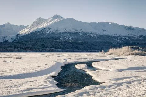 Klehini river in winter Stock Photos