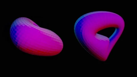 Klein surface rotating 3d geometry . 3d animation render Stock Footage 165260090