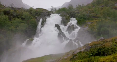 Kleivafossen waterfall Stock Footage 284352175