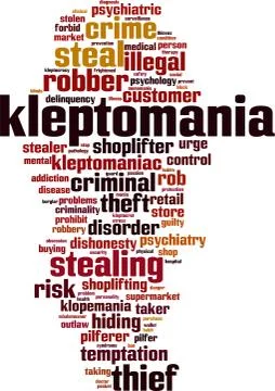 Kleptomania word cloud Stock Illustration