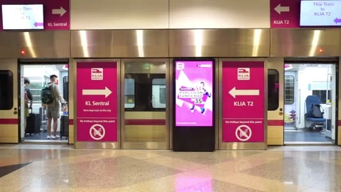 KLIA Express train doors closed automatically. Stock Footage 320145910