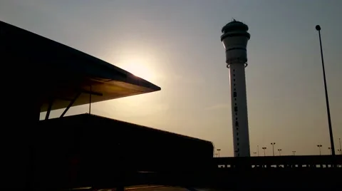 KLIA2 Control Tower And Arrival Terminal, Pan Down Stock-Footage 53889081