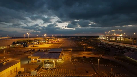 KLIA2 Night Operation, Time Lapse  Stock-Footage 97348176