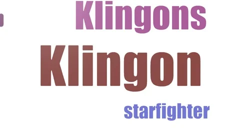 Klingon Word Cloud Animated On White Background Stock Footage 103562485