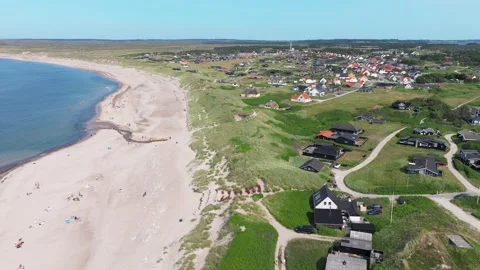 Klitmoller Smooth Waves On Magical Sandy Beach, Fabulous Blue Water, Denmark, Eu Video stock 259962368