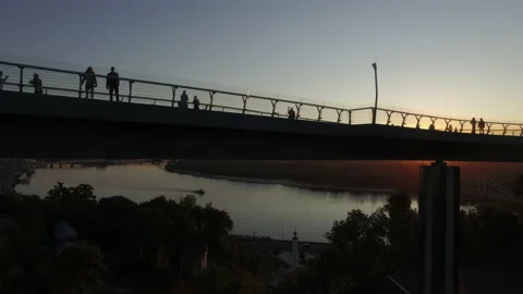 Klitschko bridge in Kyiv Stock Footage 228213922