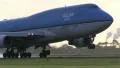KLM 747 close-up landing HD Footage