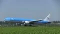 KLM 777 landing on sunny day HD Footage